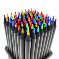 ✁☂ 4PCS 7 Colors Concentric Gradient Colorful Pencil Crayons Colored Pencil Set Creative Kawaii Stationery Art Painting Drawing Pen
