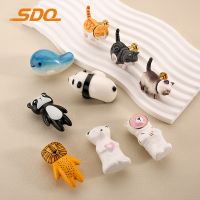 ✴┇ Simple Childrens Room Handle Ceramic Animal Wardrobe Door Handle Simple Cabinet Single-hole Handle Cute Ceramic Handle