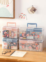 Ins Kawaii Desktop Drawer Type Storage Box Washi Tape Holder Plastic Office Storage Box Organizer Drawer Stationery Rack