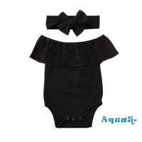 ✿ℛBaby Girls Short Sleeve Lace Casual Pure Color Romper