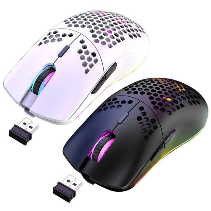 kok-the-new-xyh80-hollow-out-เมาส์เกมมิ่งไร้สาย-2-4-g-4-gear-3200-dpi-rgb-light