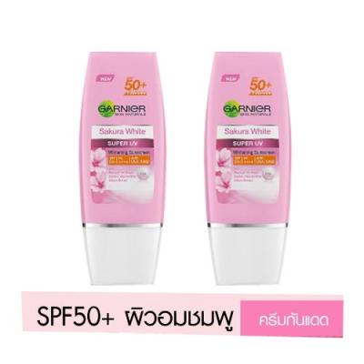 แพ็คคู่ GARNIER SKIN NATURALS SAKURA WHITE SUPER UV SPF50+/++++ 30 Ml การนิเย่ สกิน เนเชอรัลส์ ซากุระ ไวท์ ซุปเปอร์ ยูวี