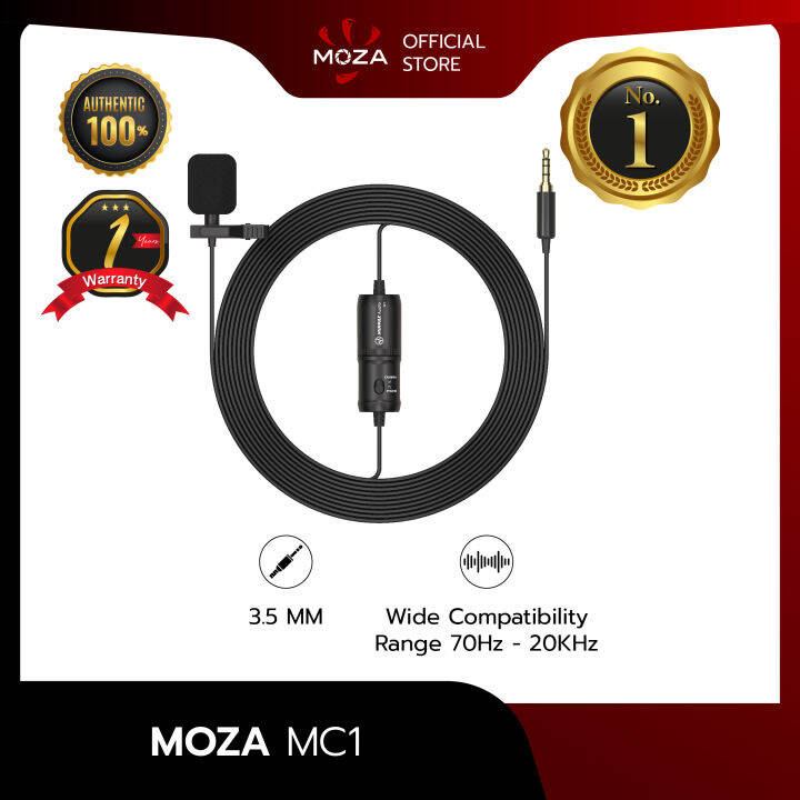 MOZA MC1 Microphone 3.5mm Output For Laptop, Desktop, Mobile Phone