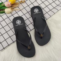 ★New★ TORY BURCHˉ tb slippers womens summer outer wear 2023 new casual thick-bottomed non-slip beach shoes wedge flip-flops