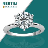 แหวนเพชรโมอิส3ct 2ct 1ct ของ NeeTim พร้อมใบรับรองวงแหวนอัญมณีสำหรับงานแต่งงานงานหมั้นสำหรับผู้หญิงขายส่ง