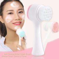 Double-Sided Wash Brush Soft Hair Silicone Wash Instrument Manual Cleansing Brush Deep Cleaning   Pores