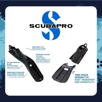 NEW SCUBAPRO S-TEK FINS SCUBA DIVING TECHNICAL DIVING SIXE XS / S / M / L / XL - BLACK COLOR - OPEN HEEL - MFS Multi-Tool and 1 set of Lock Plates, Stainless Steel Weight System and SCUBAPRO boat bag