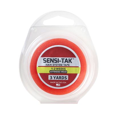 เทปกาวสองด้านเทปติดผมสีแดง SENSI-TAK 3หลาสำหรับวิกผมลูกไม้/ผมปลอม (1.27ซม. 1.9ซม. 2.54ซม.)