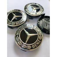 ฝาครอบดุมล้อ BENZ เบนซ์ ดาว 75mm. พื้นสีดำ