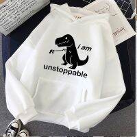 2023 NEWLadies Fuuny Pullover Hoodies Bad Girl And Unstoppable Dinosaur Printed Tops Lazy Style Sweatershirt