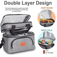 hot！【DT】◆▽▼  Layer Insulated Food Thermal Bento Oxford Storage Tote Shoulder Crossbody Handbags