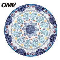 OMK Blue Talavera Series 11นิ้วเซรามิคจานอาหารค่ำ