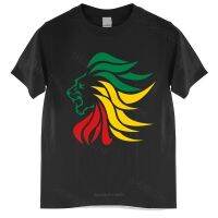 Cotton Tshirt Men Crew Neck Tops men t shirt Rasta Lion Rastafari Jamaica Judah Bigger Size Homme Black T-shirt