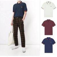 FredPerry เสื้อโปโลมีปก M3600ระบายอากาศเสื้อคอตตอนไข่มุกระบายอากาศเสื้อคอตั้งสำหรับผู้ชายแบบคลาสสิกเฟรดเพอร์รี่