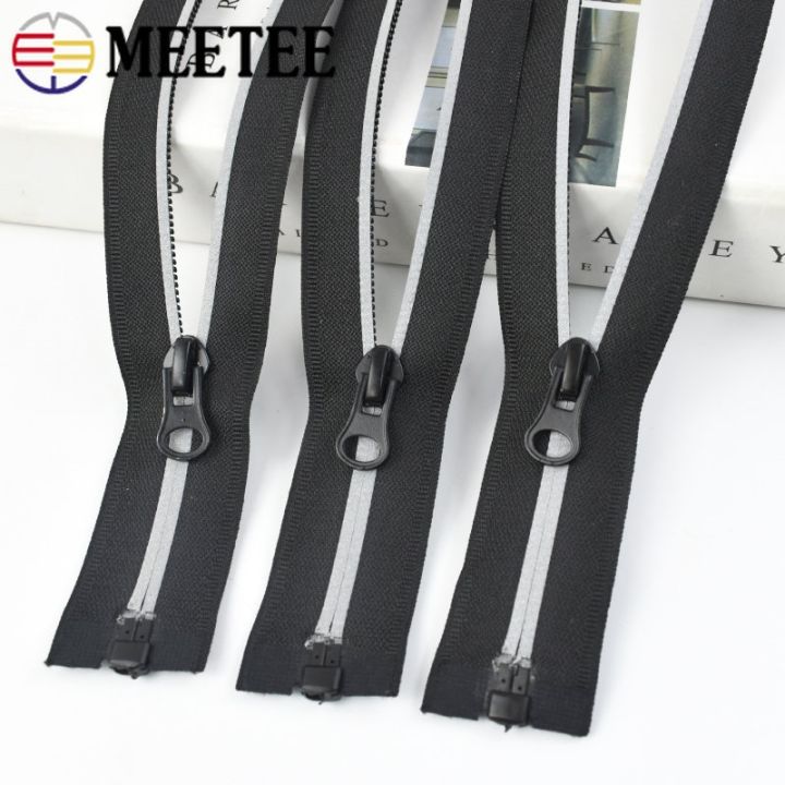 5pcs-meetee-5-nylon-zipper-40-100cm-open-end-reflective-zipper-garment-outdoor-clothes-bag-repair-tailor-diy-sewing-accessories