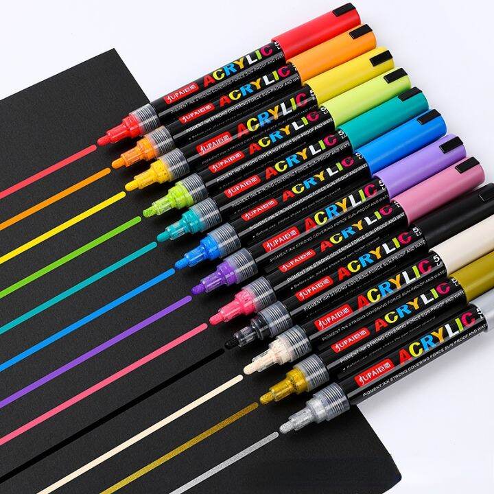 【WELL】 36 Colors Art Marker Acrylic Paint Brush Pen Rock Painting Stone