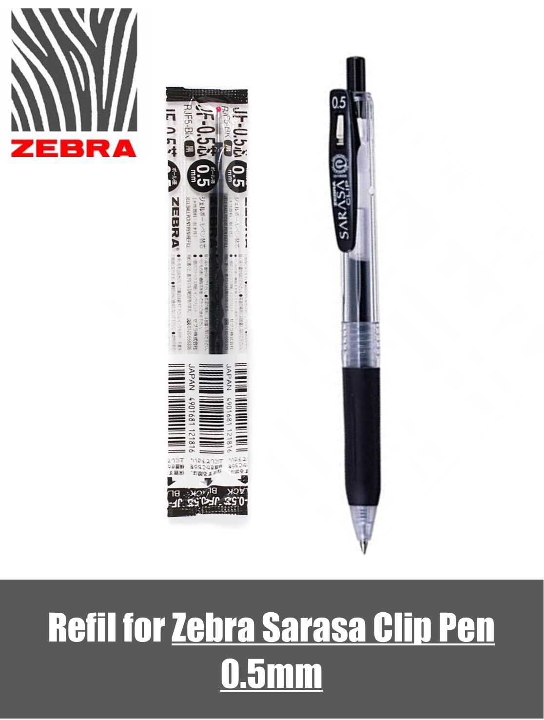Tracking No. 10Pcs ZEBRA SARASA Clip 0.4mm Roller ball Pen BlueBlack Japan 