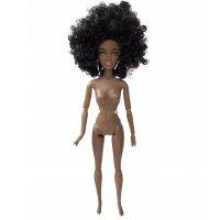 Moveable Jointed Doll American African Nude Doll Dollhouse Decor Changeable Dressup for Activity Center Interactive Toy