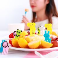 10pcs Cartoon Fruit Fork Set Cute Animal Food Toothpick Children Buffet Food Supplement Tool for Home Party Lunch Box Decor