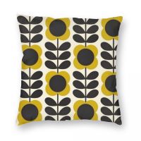 [FAZOZO Home Textile Store] Orla Kiely Multi Stem ดอกไม้สแควร์ปลอกหมอนโพลีเอสเตอร์ผ้าลินินกำมะหยี่พิมพ์ซิปตกแต่งเตียงปลอกหมอนอิงขายส่ง