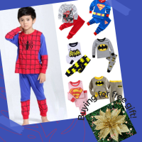 Superhero S Piderman ชุดนอนชุดนอนเด็กแขนยาวสำหรับเด็กชายชุดนอนเข้าชุดชุด