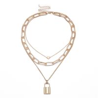 European and American Exaggerated Thick Chain Hip-Hop Retro Multi-layer Geometric Lock-Shaped Love Necklace Sexy Ladys 2021 Fashion Chain Necklaces