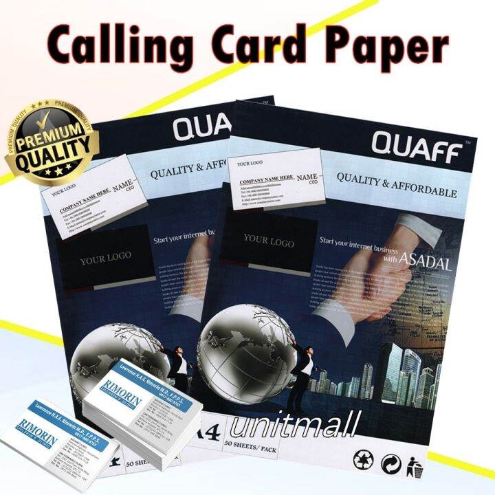 Quaff Calling Card Paper A Size Gsm Gsm Double Sided Matte Lazada Ph