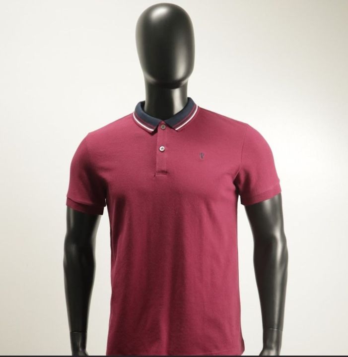 COLLEZIONE C2 Slim Fit 23RT1K018 MAROON Pique Polo Shirt Wear Men Key ...