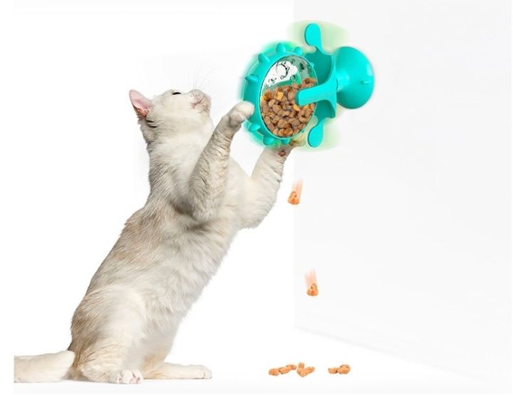 neko-care-ของเล่นแมว-2022-กังหันแมว-กังหันลมจานหมุน-กังหันของเล่นลูกแมว-วัสดุเป็นยางดูดติดพื้นและผนัง-มีช่องใส่อาหารให้แมวเขี่ยเล่น-มี-3-สี