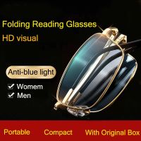 Portable Folding Reading Glasses Men Women Metal Hyperopia foldable Presbyopic Eyeglasses for with glasses Case Diopter 1.0 4.0