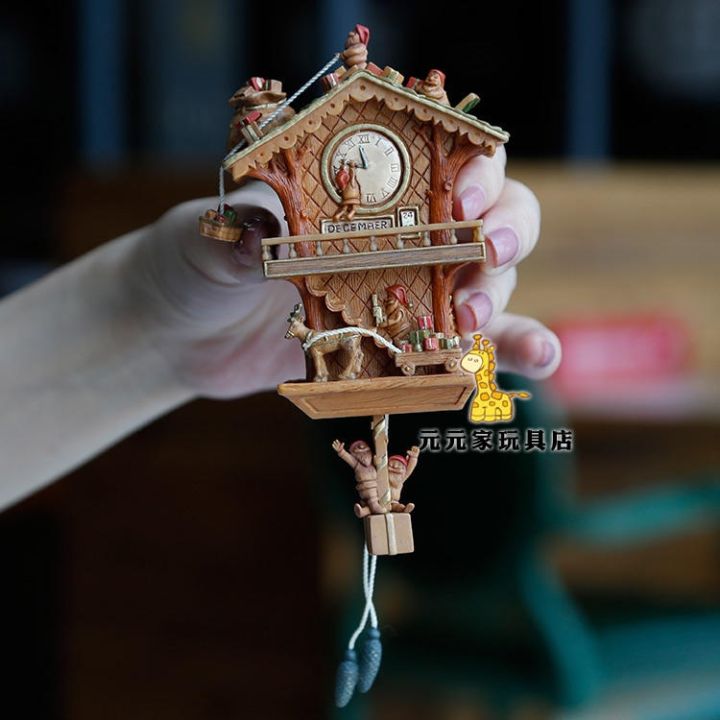 exported-to-the-united-states-hallmark-santa-claus-tree-house-flower-fairy-guitar-scene-ornament-pendant-decoration-collection