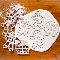 Plastic Gingerbread Man Cookie Mould Cartoon Christmas Biscuit Molds Cookie Press Molds DIY Kitchen Cookie Cutter Bread Cake  Cookie Accessories