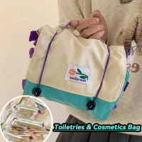 Tas Kosmetik แบบพกพาพับเก็บได้กันน้ำสำหรับเดินทางกระเป๋าผ้าอ้อมเก็บของ