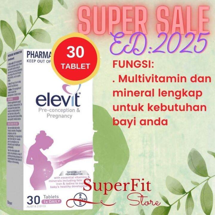 Elevit Multivitamin Pregnancy 30 Tablet Lazada Indonesia