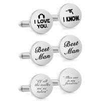 I Love You Best Man Cufflinks For Husband Stainless Steel Shirt Charm Cuff Links Wedding Jewelry Gifts Cuff Link