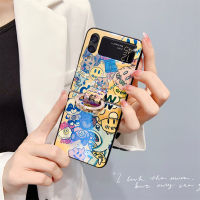 สำหรับ Samsung Galaxy Z Flip 3 Z Flip3 Z Flip 4 Z Flip4 Z Flip 3 Z 4 Z เคสฝาพับสีฟ้าเรย์ยิ้มสายรัดข้อมือแหวนซิลิโคนเคสป้องกันแฟชั่นฝาครอบโทรศัพท์ป้องกันการตก