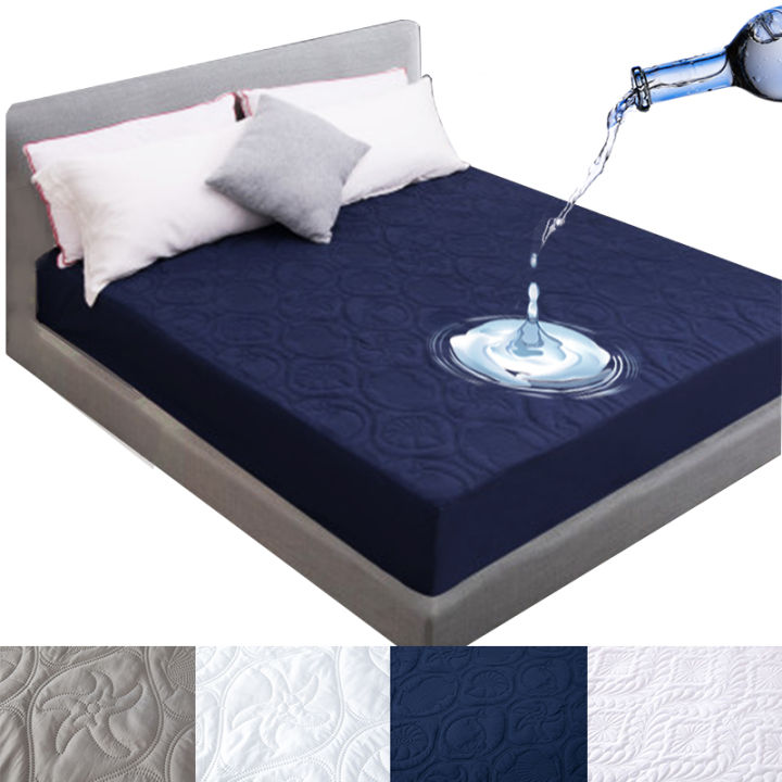 Quilted Embossed Waterproof Mattress Protector Fitted Sheet Waterproof Bed  Cover with Elastic