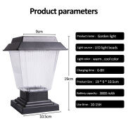 Solar Fence Lamp Landscape Light Garden Post Lamp Outdoor IP65 Waterproof