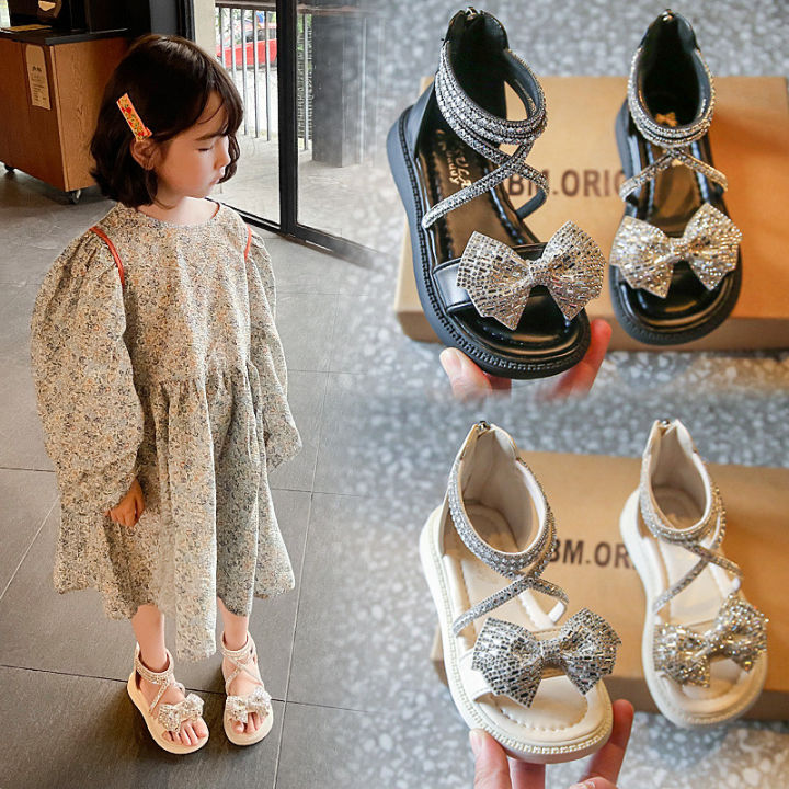 รองเท้าแตะเด็กผู้หญิงไซส์23-37รองเท้าเจ้าหญิงเพชรลุยน้ำรองเท้าโรมันฤดูร้อนใหม่พื้นรองเท้านุ่ม