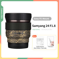 สำหรับ Samyang 24มิลลิเมตร ผิว V-AF 24มิลลิเมตร F1.8เลนส์ผิวป้องกันรอยขีดข่วนป้องกันสติ๊กเกอร์ห่อผิววงจรสายสีทอง