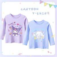 Girls T-shirts 2023 Autumn Kids Tops Korean version Cute Cartoon pattern Rabbit Cotton Comfortable Babys Clothes