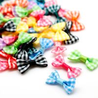 Multi Color Grosgrain Ribbon Bows 3x1.5cm Mini Stripe Ribbon Bow Wedding Decoration Craft Girl Bow Tie Hair Decoration 25pcs Gift Wrapping  Bags