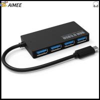 AIMEE เดสก์ท็อป ฮาร์ดไดรฟ์ ความเร็วสูง การถ่ายโอนข้อมูล ฮับ USB 3.0 Type-C 4พอร์ต ตัวขยาย USB