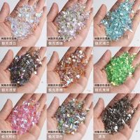 50pcs Mix Shaped Mini Crystal Nail Art Rhinestones Diamond Gems Flatback Charms Decoration Aurora Resin Parts Nail Accessory Des