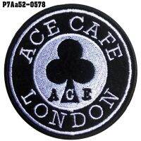 อาร์มติดเสื้อ ตัวรีดติดเสื้อ อาร์มปักลาย ACE CAFE LONDON 7*7cm งานปักละเอียดคุณภาพดีลวดลายสวยงามใช้ง่าย สินค้าพร้อมส่งจากไทย No.P7Aa52-0578