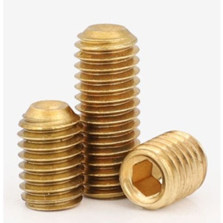 10-50pcs-lot-din916-m2-m2-5-m3-m4-m5-m6-m8-brass-metric-thread-grub-screws-cup-point-hexagon-socket-set-screws-headless