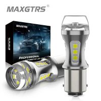 MAXGTRS P21 2X/5W LED หลอดไฟ Led BAY15D สัญญาณท้าย1157หยุดเบรคถอยหลัง DRL 3030 18 Led Smd สีเหลืองสีแดง6000K สีขาว