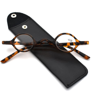 Reading Glasses Retro Round Unisex Eyelasses Small Frame Magnifier Eyewear With Pocket Glasses Bag 1.0 1.5 2.0 2.5 3.0 3.5