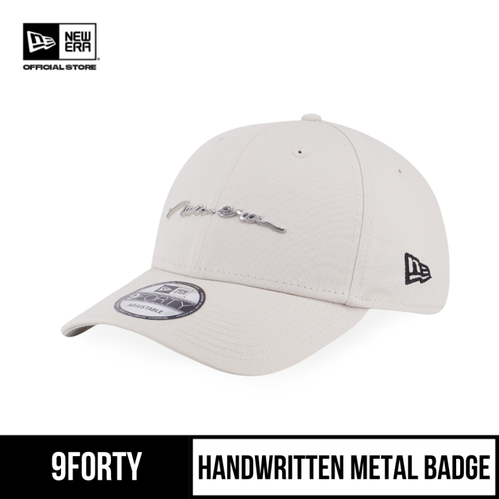 New Era 9FORTY Handwritten Metal Badge Ivory Adjustable Cap Lazada