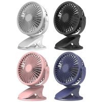 【YF】 Portable USB Table Fan Clip-On Type Rechargeable Cooling Mini Desk 360 Degree Rotation 3 Speeds Adjustable